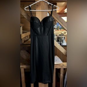 Black pleather/ fabric dress. Size 10
